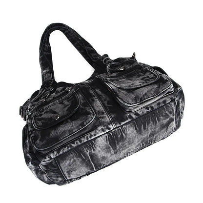 Women's Denim Bag Y2K Vintage Blue Jean Purse and Handbags Crossbody Shoulder Wallet Large Capacity
