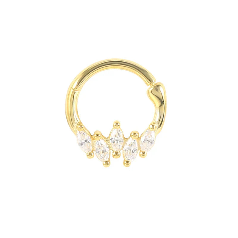 Multible Crystal Hoop Earrings for Women 2021 925 Sterling Silver Ear Nose Jewelry Earrings Heart Round joyas de plata 925