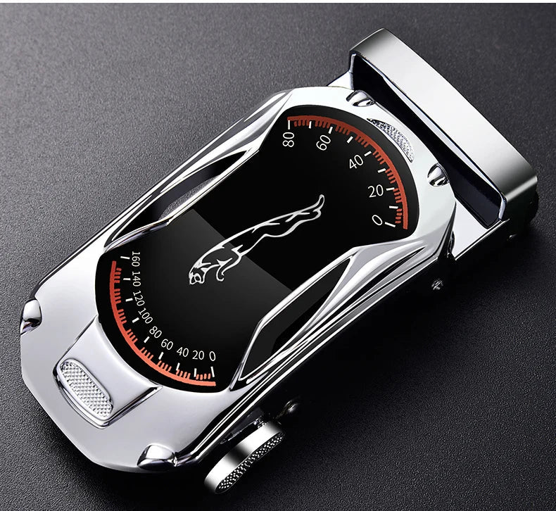 Belts for 3.5cm Width Sports Car Brand Fashion Automatic Buckle Black Genuine Leather Men's Jeans High Quality Waist Male Strap