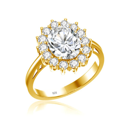 Princess Diana Gold Emerald Ring Women Oval Stone 8*10mm Trending Victoria Jewelry luxury Engagement Gift High Quality