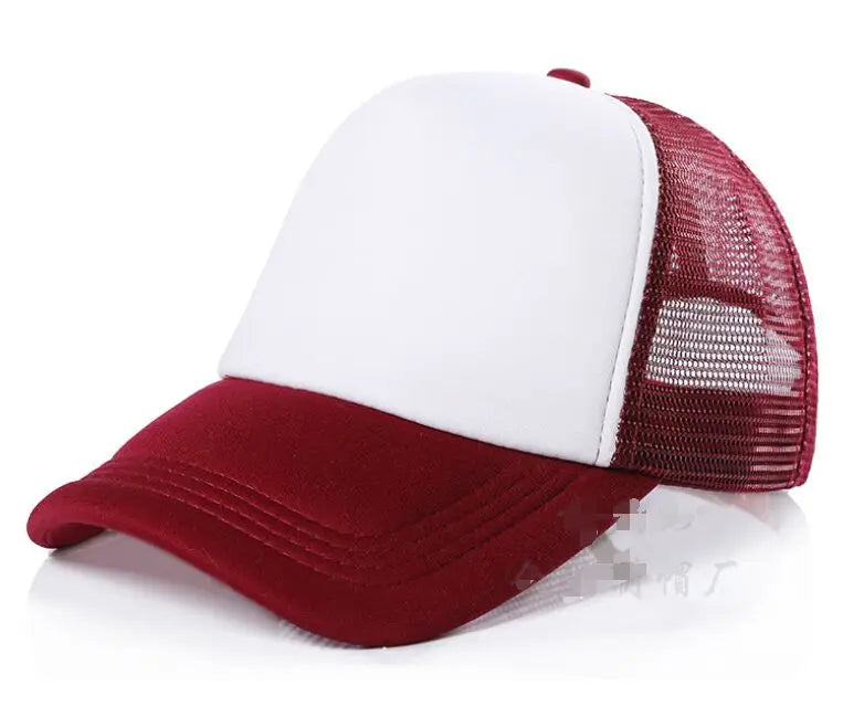 Free Custom Brand LOGO Text Design Personality DIY Trucker Hat AD Baseball Cap Men Women Blank Mesh Adjustable Hat