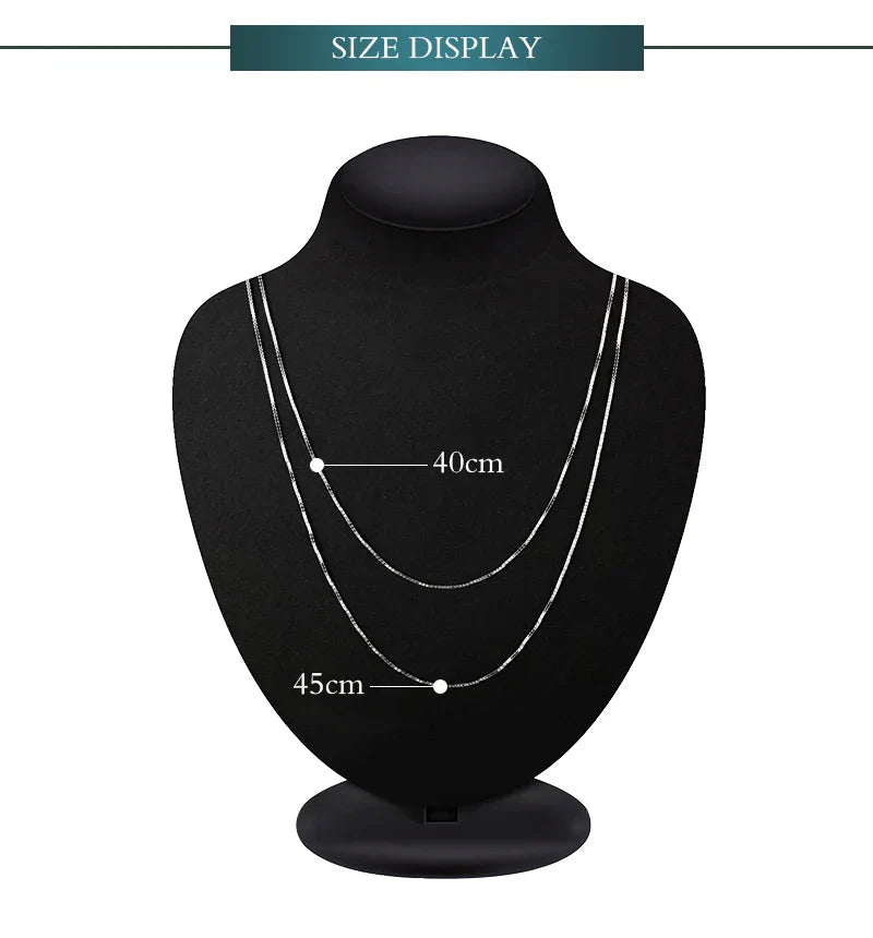 Genuine 100% 925 Sterling Silver Necklace Ingot Twisted Trace Belcher Snake Bar Singapore Box Chain Necklace Women