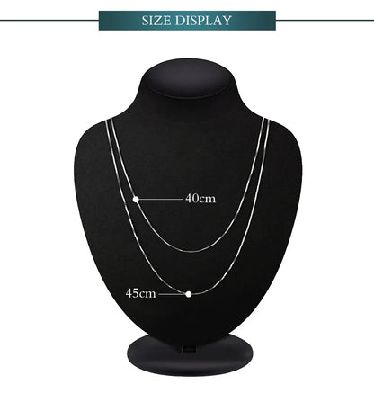 Genuine 100% 925 Sterling Silver Necklace Ingot Twisted Trace Belcher Snake Bar Singapore Box Chain Necklace Women