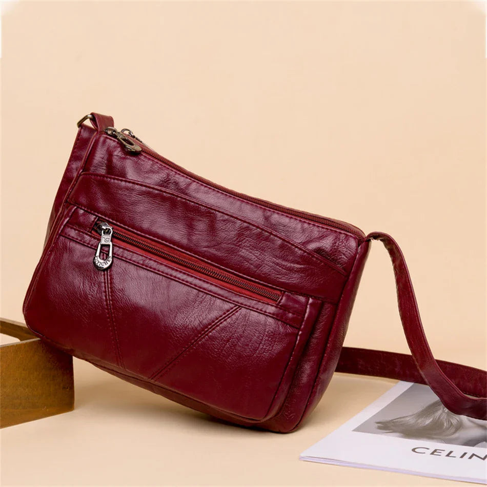 Fashion All-match Solid Color Messenger Bag High Capacity Womens Shoulder Bags 2021 New High Quality Pu Leather Women Handbag