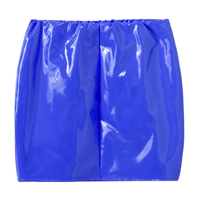 Glossy Patent Leather Miniskirt for Womens Solid Color Elastic Waistband Pencil Skirt Music Festival Costume Daily Wear Clubwear