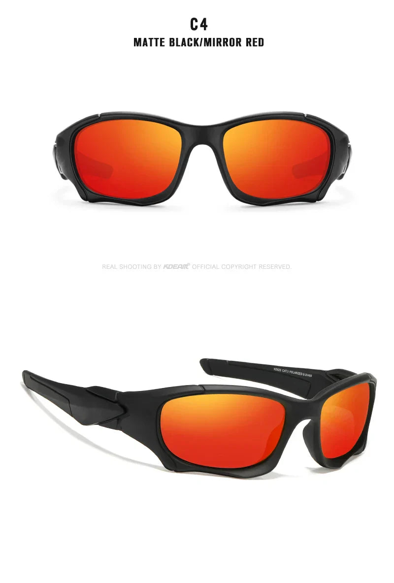 Outdoor Sports Polarized Sunglasses Men Curve Cutting Frame Stress-Resistant Lens Shield Sun Glasses Women KD0623