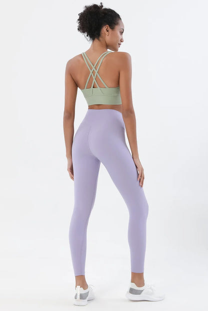 SOISOU Nylon Yoga Set Women's Tracksuit Gym Fitness Set Woman 2 Pieces Leggings Sports Bra Breathable Sportwear Woman Clothes