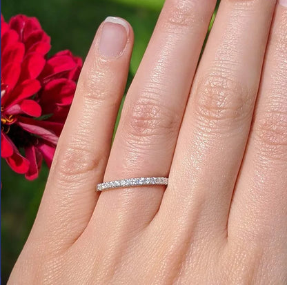 Solid 925 Sterling Silver Rings for Women Moissanite Full Eternity Wedding Band Engagement Wedding Ring Fine Jewelry