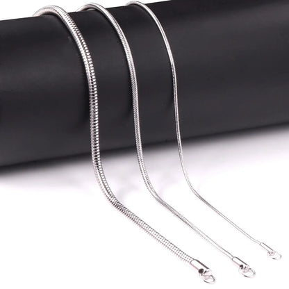 1MM/2MM/3MM Round Snake Chain Necklace For Women Men Gold Color Stainless Steel Herringbone Choker Fashion Jewelry Gift