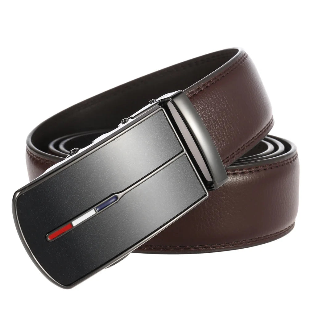 Cowskin Belt Men High Quality Leather Belts Strap Male Metal Automatic Buckle Belt for Men Formal Luxury Waistband Strap