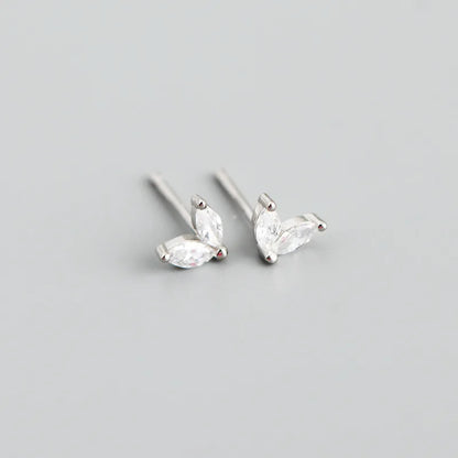 925 Sterling Silver Fashion Korean Chic Blue Horse Eye Zircon Stud Earrings for Women Teen Simple Color Piercing Jewelry