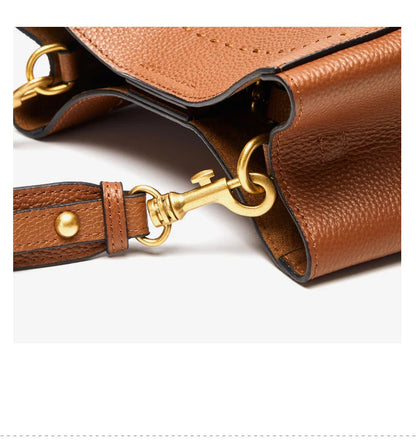 Genuine Leather Casual Shopper Shoulder Bag Commuter Large Bucket Handbag Simple High Quality Women Tote Underarm Bags