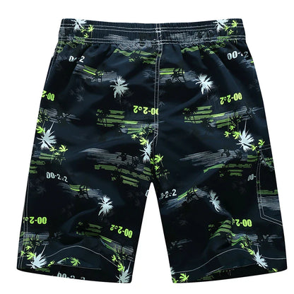 Summer Men Quick-drying Beachwear Plus Size Swimsuit Shorts Male Fashion Casual Loose Hawaii Printing Surf Board Shorts