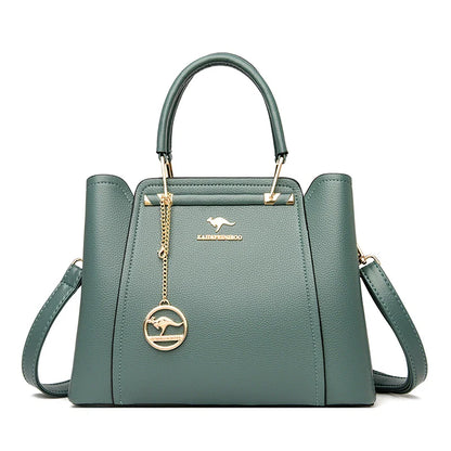 Bolsas de Luxo Femininas Bolsas de Grife 3 Camadas Couro Macio Ombro Transversal Sacola Feminina Grande Capacidade Compras Mensageiro Tote