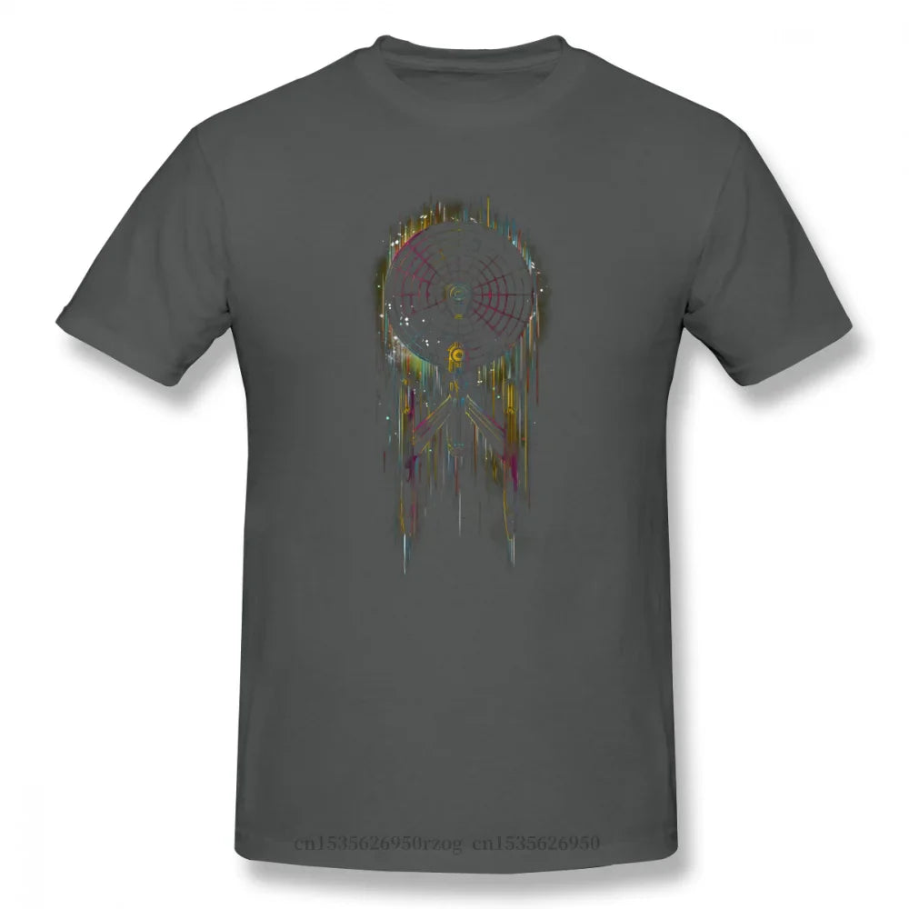 Men Clothing Stars Treke Science FictionTV Series Tops T-Shirt Neon Boldly Oversize Short Sleeve