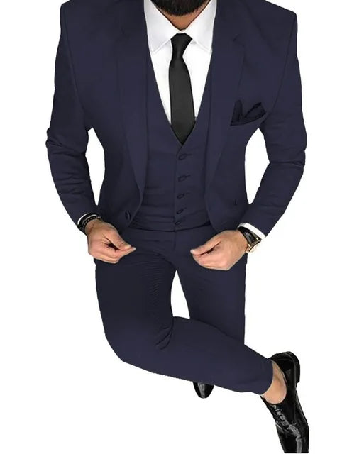 Ternos Masculinos de Baile Smoking Slim Fit 3 Peças Ternos de Casamento para Noivos