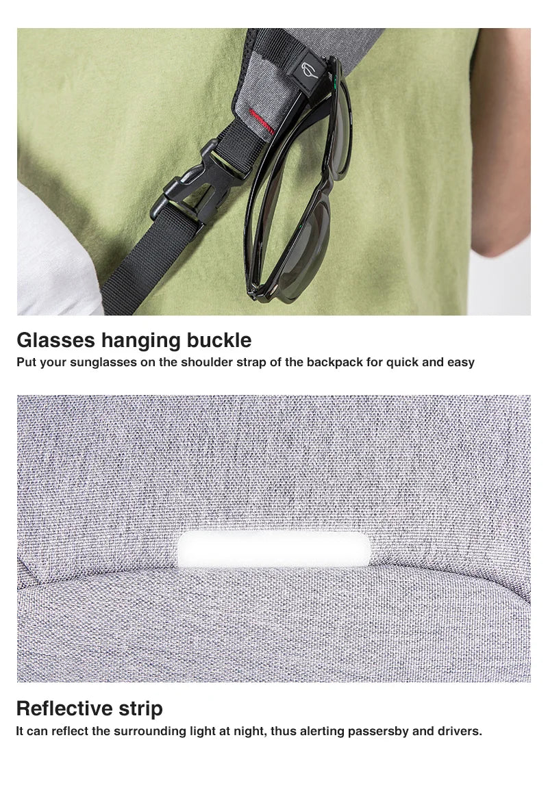 Men One Shoulder Backpack Women Sling Bag Crossbody USB Boys Cycling Sports Travel Versatile Fashion Bag Student School