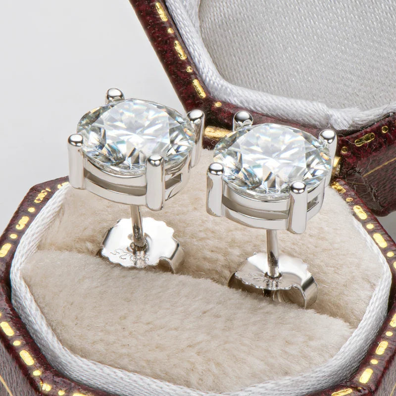 3mm/4mm/5mm/6.5mm/8mm/9mm/10mm/11mm Certified D VVS1 Moissanite Stud Earrings 925 Silver Earrings For Women Men Jewelry