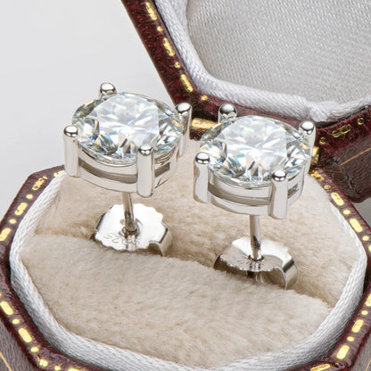 3mm/4mm/5mm/6.5mm/8mm/9mm/10mm/11mm Certified D VVS1 Moissanite Stud Earrings 925 Silver Earrings For Women Men Jewelry