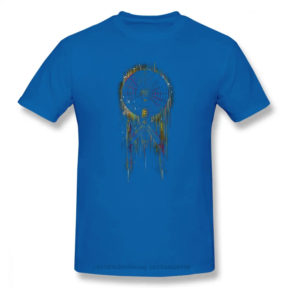 Men Clothing Stars Treke Science FictionTV Series Tops T-Shirt Neon Boldly Oversize Short Sleeve