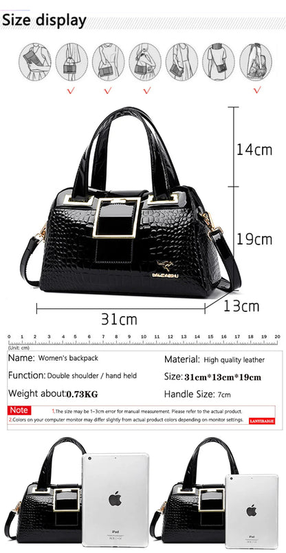 Luxury Designer Handbag Brand Crossbody Bags For Women 2024 New Crocodile Pattern Leather Shoulder Bags Casual Tote Bag Bolsos