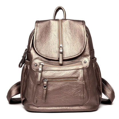 Women High Quality Leather Backpacks Vintage Female Shoulder Bag Sac a Dos Travel Ladies Bagpack Mochilas School Bags For Girls