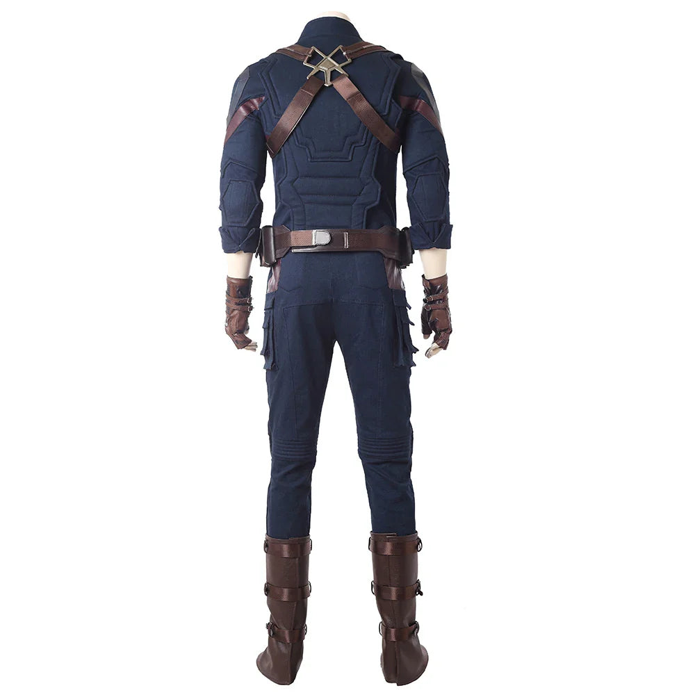 Movie Infinity War Superhero Captain Steve Rogers Cosplay Costume Men Outfit for Adult Men Halloween Uniforms Free Custom Made