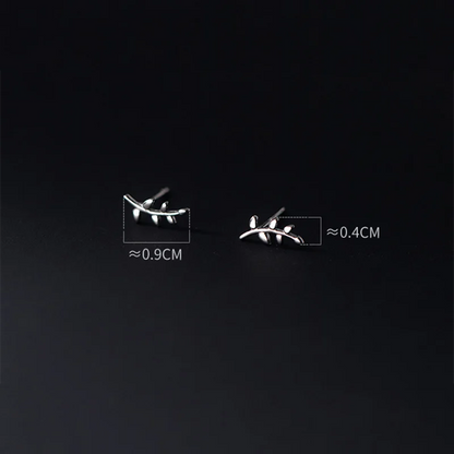 925 Sterling Silver Fashion Cute Romantic Leaf Small Stud Earrings for Women Simple Party Piercing Jewelry Accessories