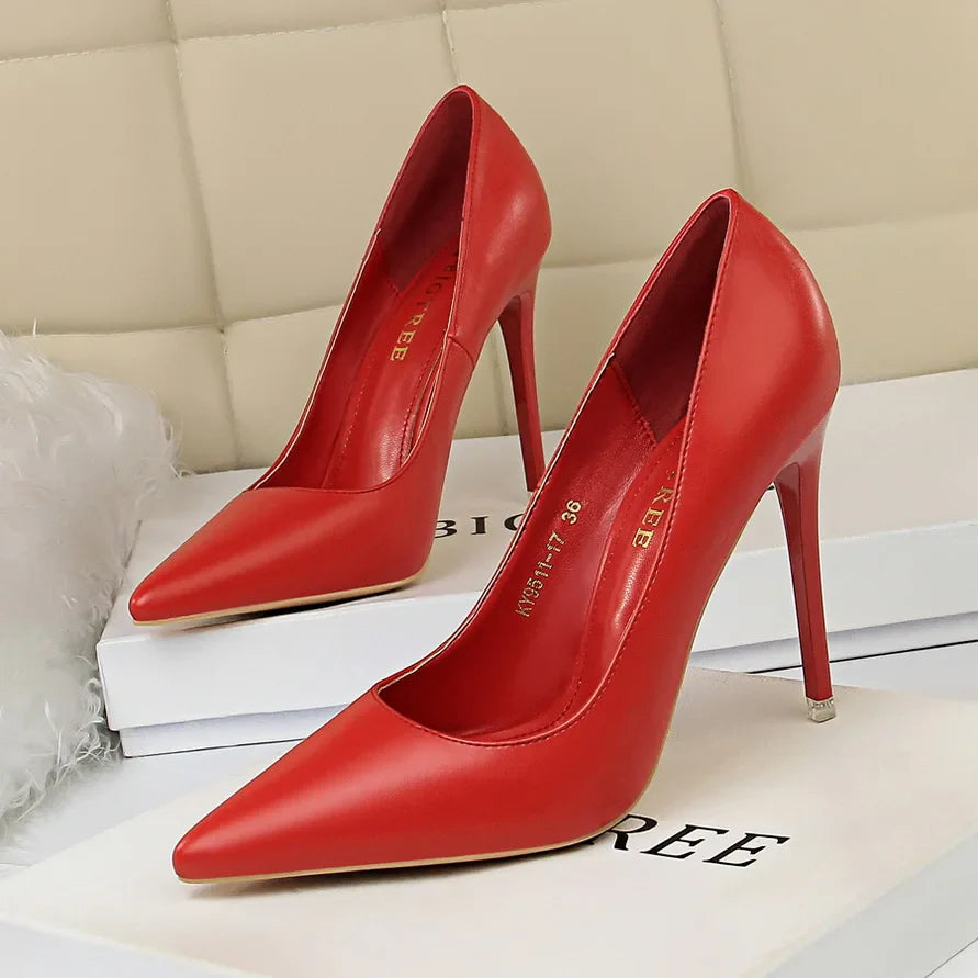 2023 Women 7.5cm 10.5cm High Heels Pumps Lady Wedding Bridal Scarpins Stripper Low Heels Plus Size Fetish Party Blue Pink Shoes