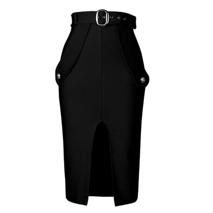 Sexy Bodycon Women's High Waist Bandage Skirt Knee Length Midi Pencil Office Party Club Elegant Skirts Clothing