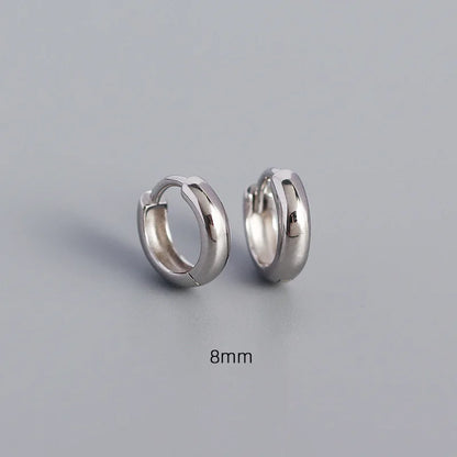 925 Sterling Silver Minimalism Punk Rock Wide Hoop Earrings for Women Men Fashion Gothic Bohe Huggie Ear Buckle Jewelry