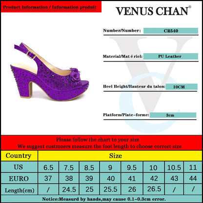 Italian Women Shoes and Bag Set Decorated with Rhinestone In Party African Italian Shoes and Bag Set Party Shoes Bag