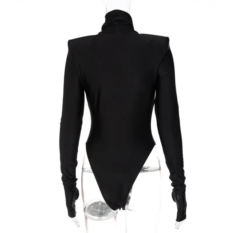 Elegant Skinny One Piece Bodysuit for Women Rompers Office Lady Sexy Fitness Bodies Fashion Tees Tops Jumpsuits Overalls