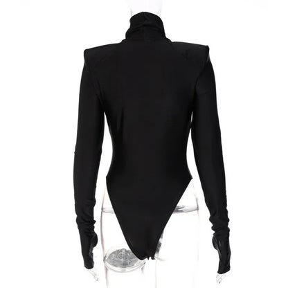 Elegant Skinny One Piece Bodysuit for Women Rompers Office Lady Sexy Fitness Bodies Fashion Tees Tops Jumpsuits Overalls