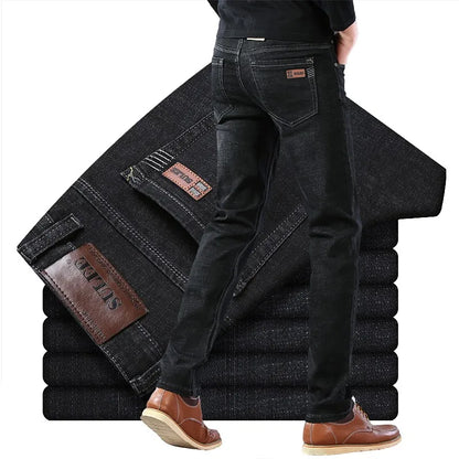 Brand  Casual Cotton Washed Clothing Jeans Masculino Jean Homme Pants Large Size Jeans Men Stretch Slim Denim Long
