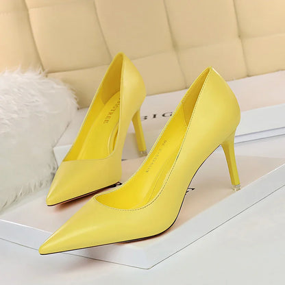 2023 Women 7.5cm 10.5cm High Heels Pumps Lady Wedding Bridal Scarpins Stripper Low Heels Plus Size Fetish Party Blue Pink Shoes