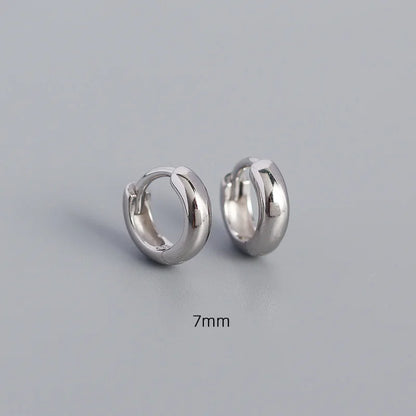 925 Sterling Silver Minimalism Punk Rock Wide Hoop Earrings for Women Men Fashion Gothic Bohe Huggie Ear Buckle Jewelry