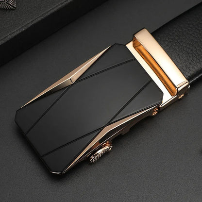 Men's Genuine Leather Automatic Buckle Belt Custom Engraved Name/Logo Ideal Waist Belt for Father's Day Personalized Gift