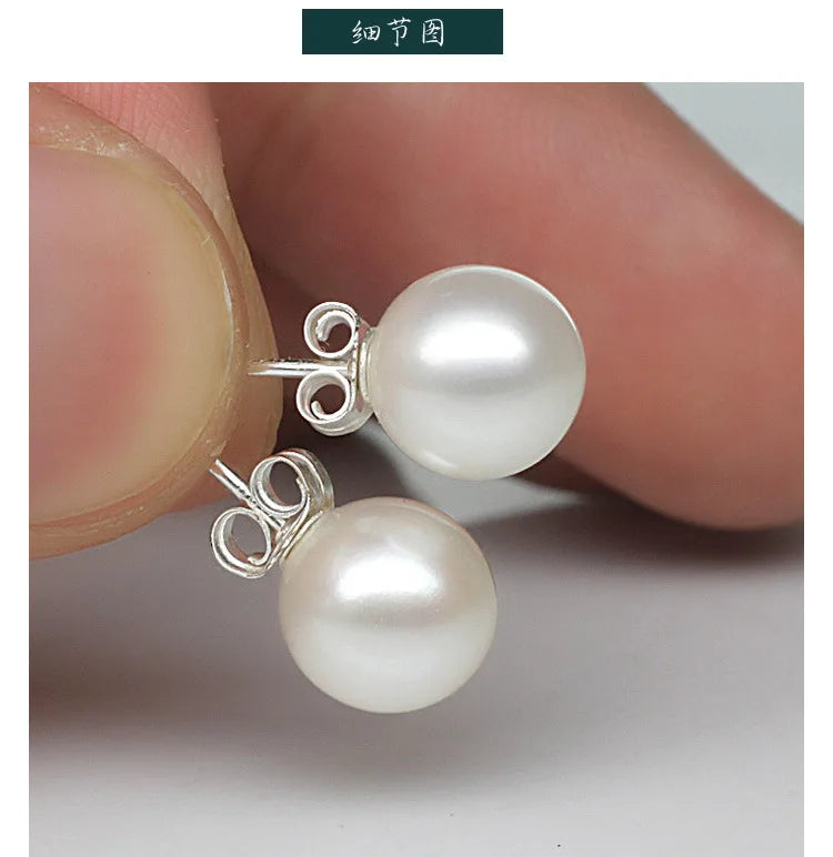 925 Sterling Silver Pearl Retro Stud Earrings For Women Luxury Designer Jewelry Accessories   GaaBou