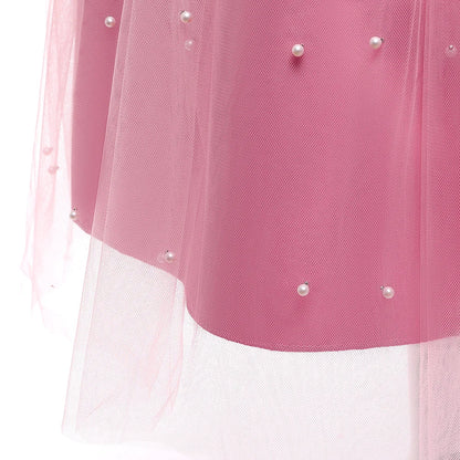Teen Big Bow Girls Princess Dresses for Bridesmaids Kids Party Dress for Girl Beading Wedding Prom Pageant Dress Gown 5-14 Years