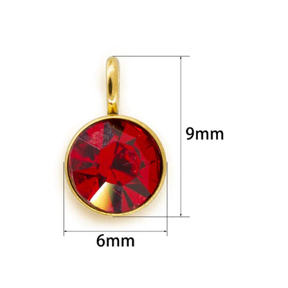 144Pcs/Lot Stainless Steel Birthstone Charms For Women Girl Pendant Earrings Bracelet Jewelry Gift Making DIY Accessories