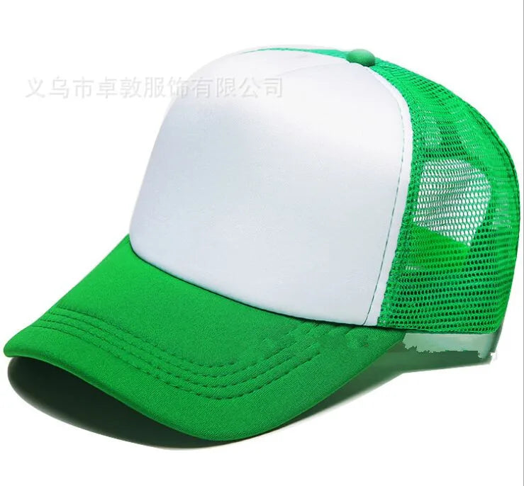 Free Custom Brand LOGO Text Design Personality DIY Trucker Hat AD Baseball Cap Men Women Blank Mesh Adjustable Hat