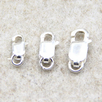 2pcs Genuine Real Solid 925 Sterling Silver Spring Lobster Clasps Hooks Claw Jewelry Making Findings Close Sealed Ring Buckle