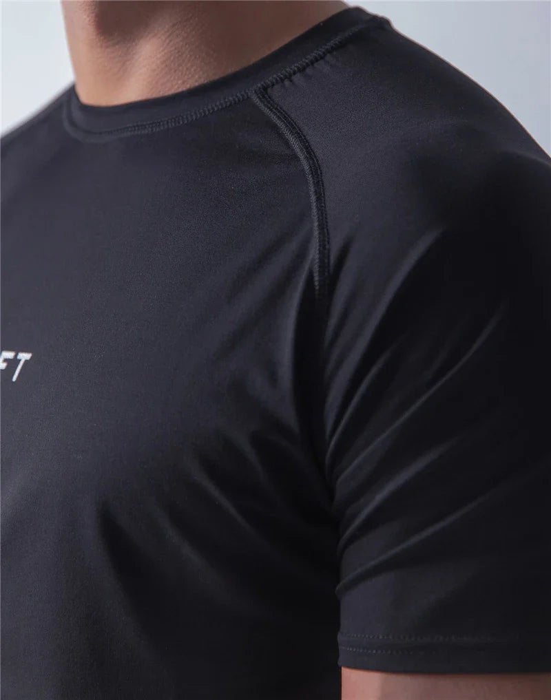 JP&UK Men T-shirt Short Sleeve Cotton Casual Gym Fitness T shirt Bodybuilding Workout Print Tees Tops Male LYFT Brand Clothing