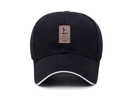 Men Structured Baseball Cap Solid Cotton Snapback Spring Autumn Women Label Stick