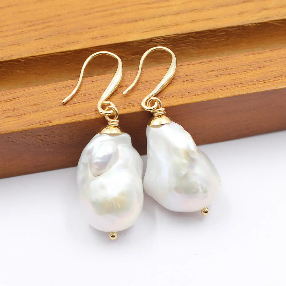 GG Natural Freshwater Cultured White Keshi Baroque Pearl Necklace Bracelet Earrings Sets For Women Lady Fashion
