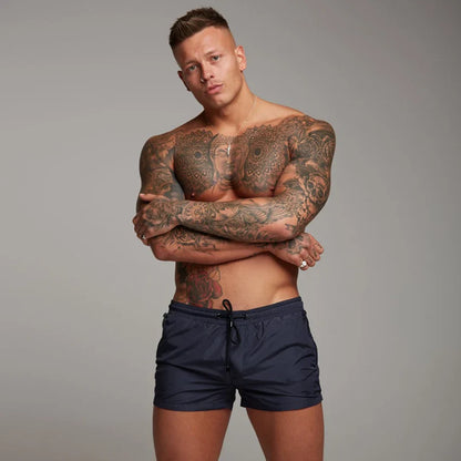 Red Running Sport Shorts Men Quick Dry Fitness Short Pants Bodybuilding