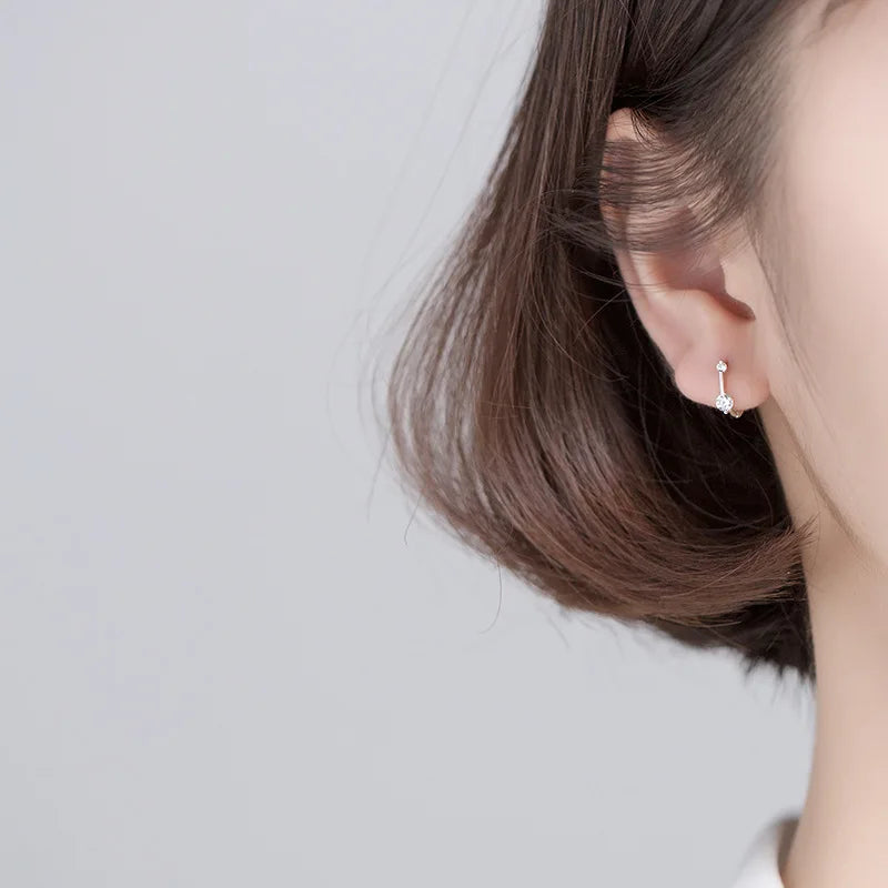 Man/Women's 925 Sterling Silver Hoop Earrings Cute Neat Gift For Girls/Boys Fine Jewelry Accessory Party Gift  DA1417