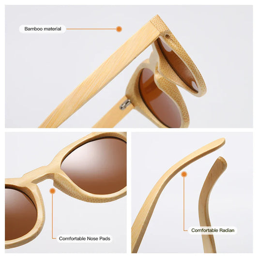 Women Bamboo Sunglasses With Polarized Mirror Lenses Of Bamboo Wood Sunglasses With Gift paper box 824