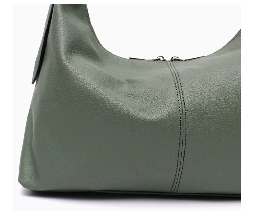 Luxury Women Cowhide Crossbody Bag Large Casual Shoulder Purse Wide Strap Handbag Female Daily 100% Genuine Leather Hobo Sack